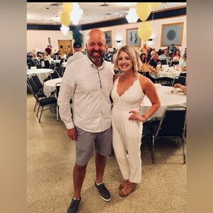 Express white and lace jumpsuit size small